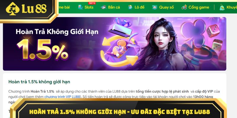 hoàn trả 1.5% không giới hạn